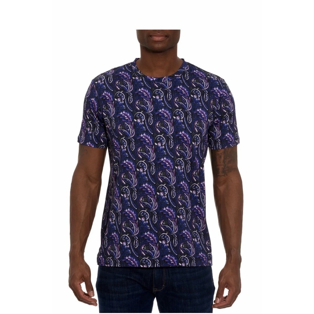 Robert Graham Pallas Short Sleeve T-Shirt Classic Fit Purple Paisley‎ New XXL
